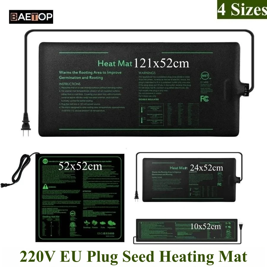 Seedling Heat Mat - 4 Sizes 220V EU Plug Seedling