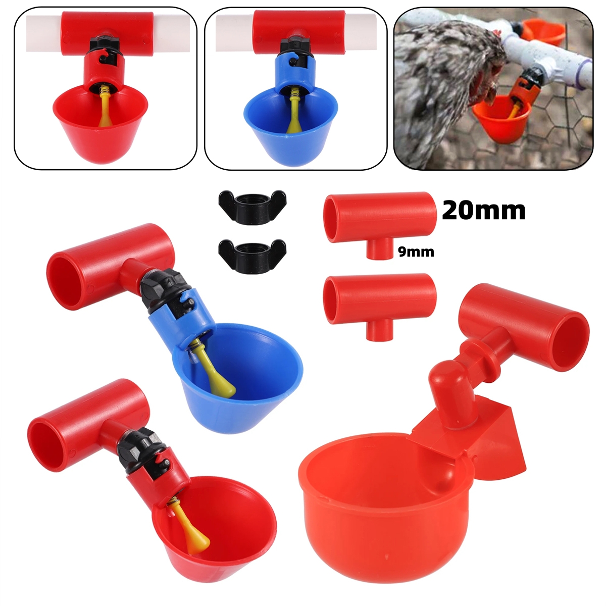 Chicken Nipple Drinker - 9mm Thread Interface Automatic Poultry Drinking