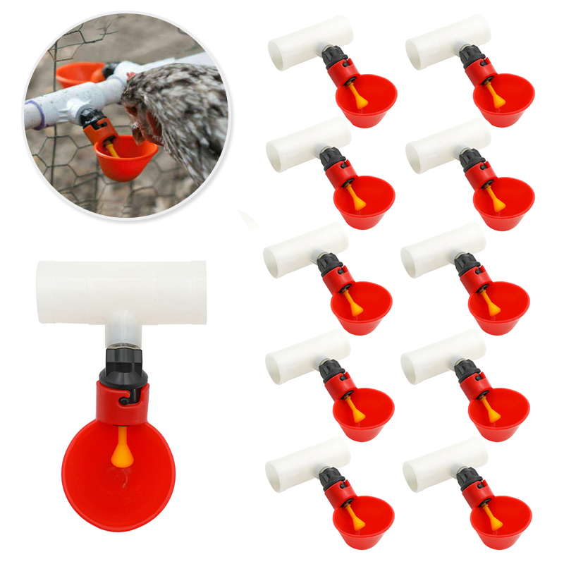 Chicken Nipple Drinker - 10Pcs Automatic Chicken Quail Drinker Bowl