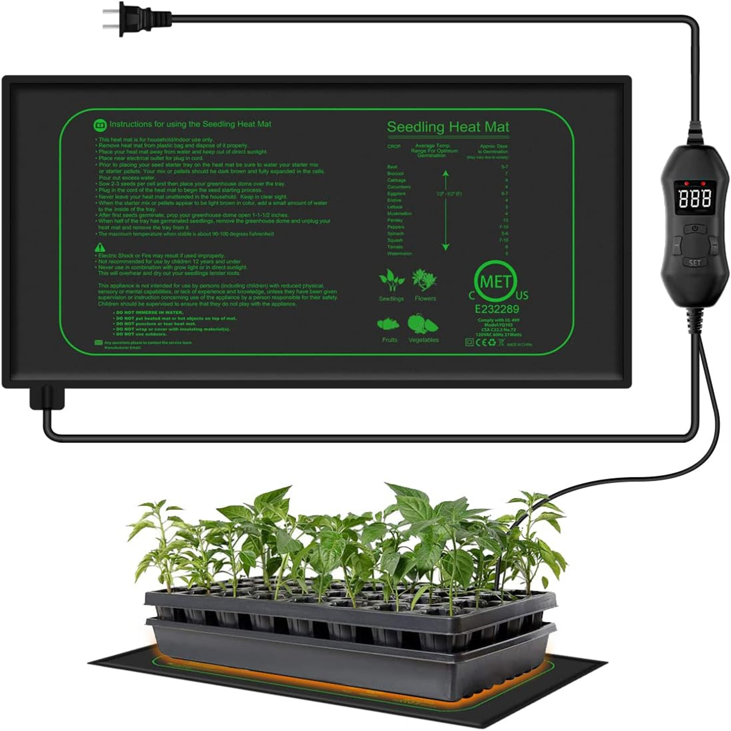 Seedling Heat Mat - Seedling Heat Mat With Digital Thermostat