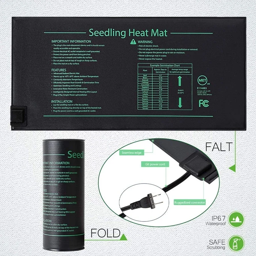 4 Sizes 220V EU Plug Seedling  - огляд і ціна Seedling Heat Mat