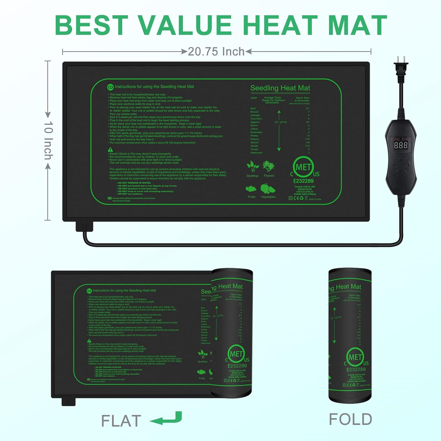 Seedling Heat Mat With Digital - огляд і ціна Seedling Heat Mat